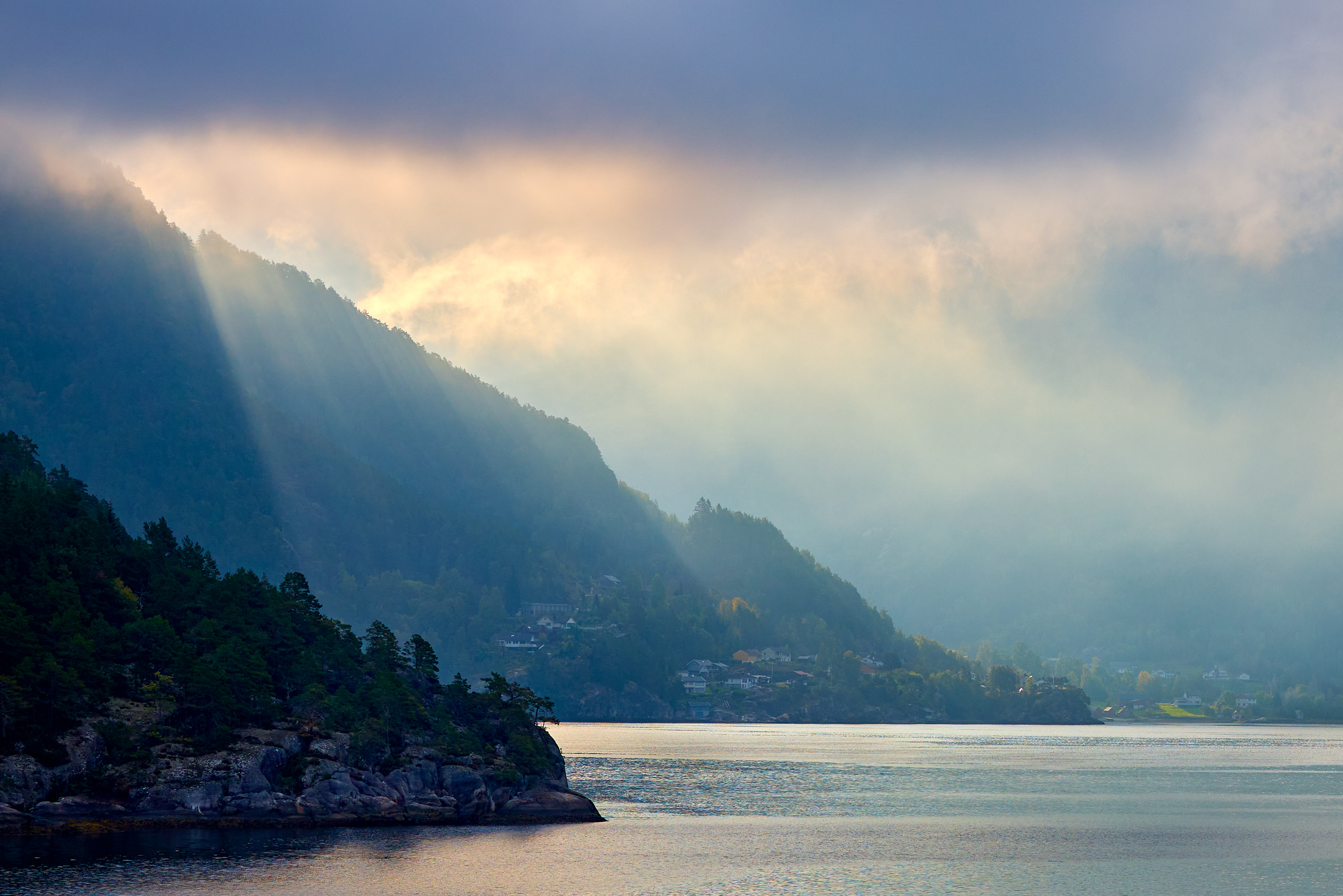 Norway fjord scene - morning rays - dreamlife 9 photo chris Farrand photographer